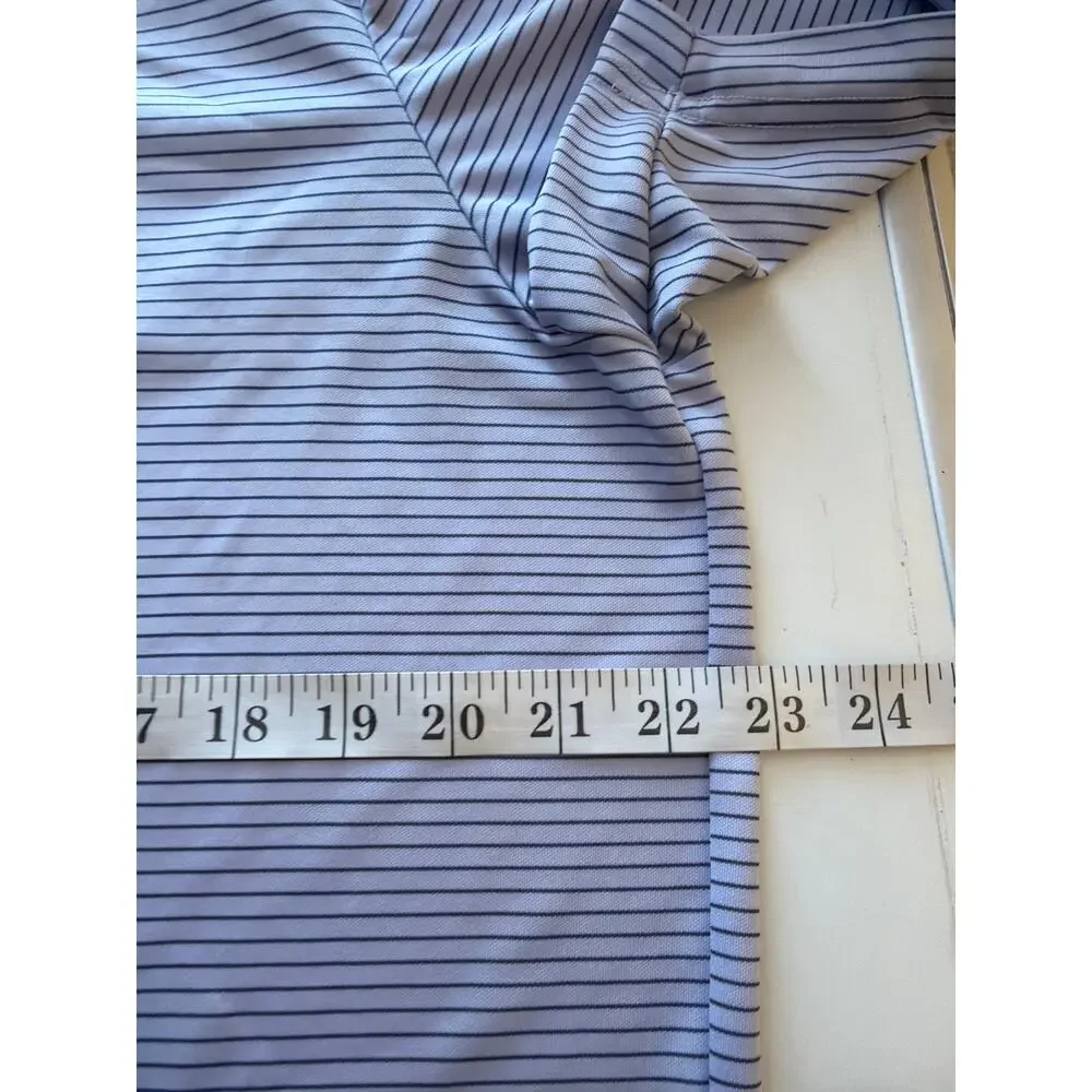 Adidas Mens Large Blue White Abstract Print Performance Golf Polo Shirt